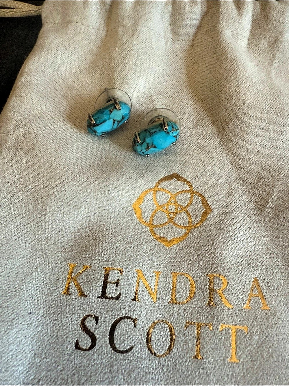 Kendra Scott Blue Turquoise Drop Earrings Like New